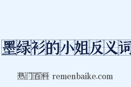 墨绿衫的小姐反义词是什么意思的图片
